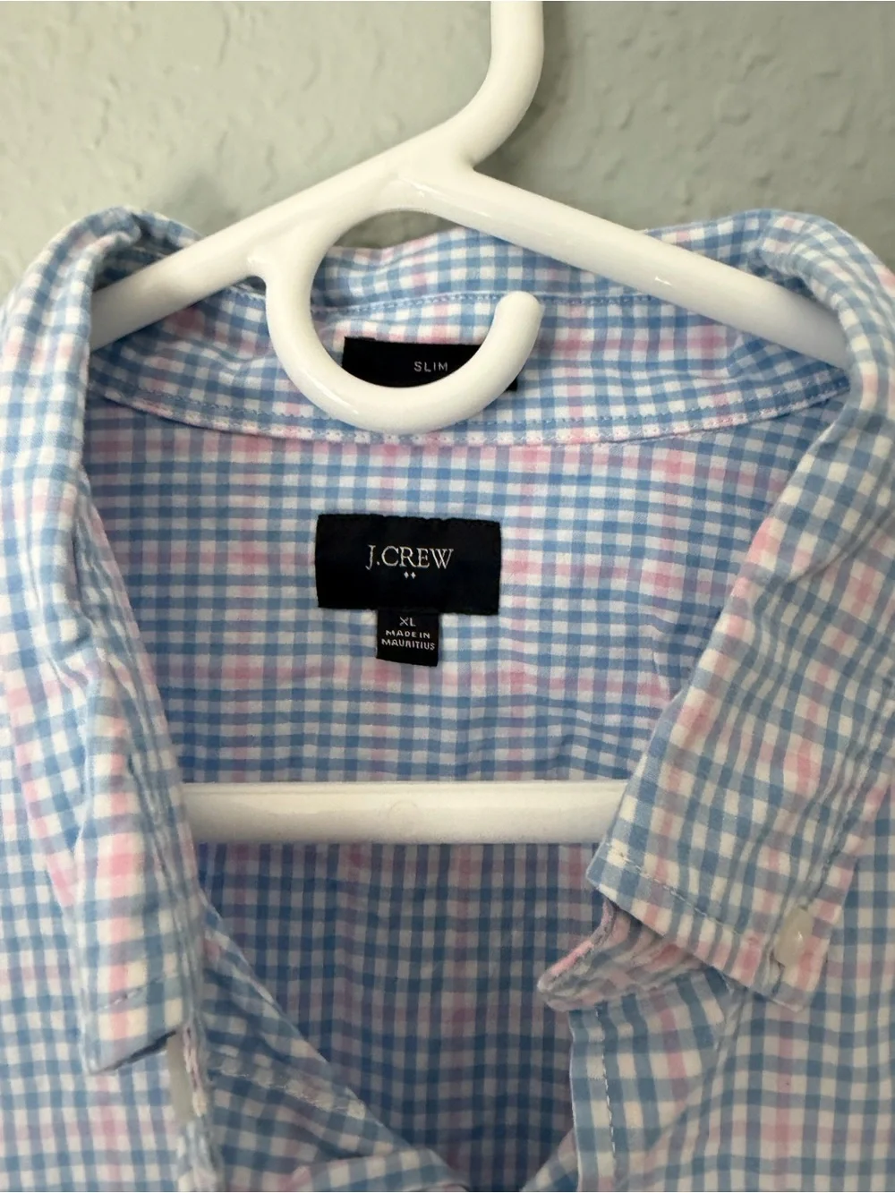 J. Crew Blue and Pink Plaid Button-Down Shirt